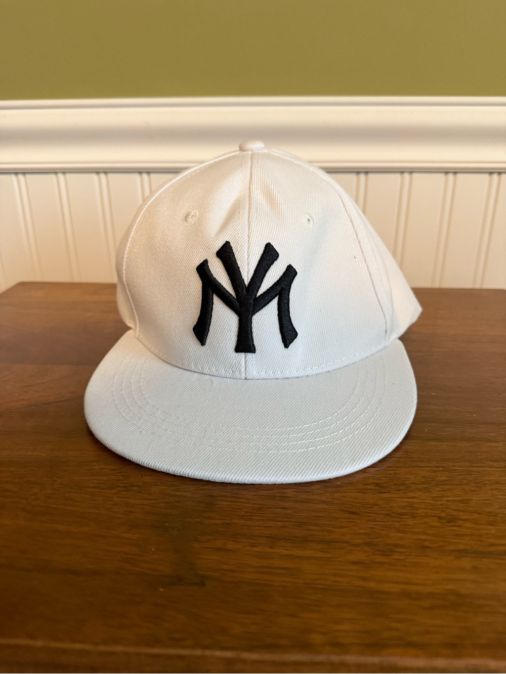 White Baseball Cap with Black NY Logo - Classic Men’s Hat